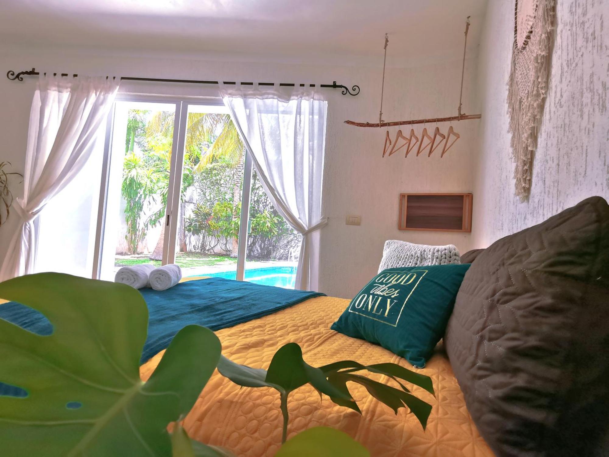 Beautiful & Cozy Near Beach Apartment Pool & Kingsize Bed Cancun Bilik gambar